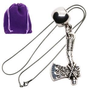 Stainless Steel Jewelry for Women Viking Axe Silver Pendant Necklace Men Chain